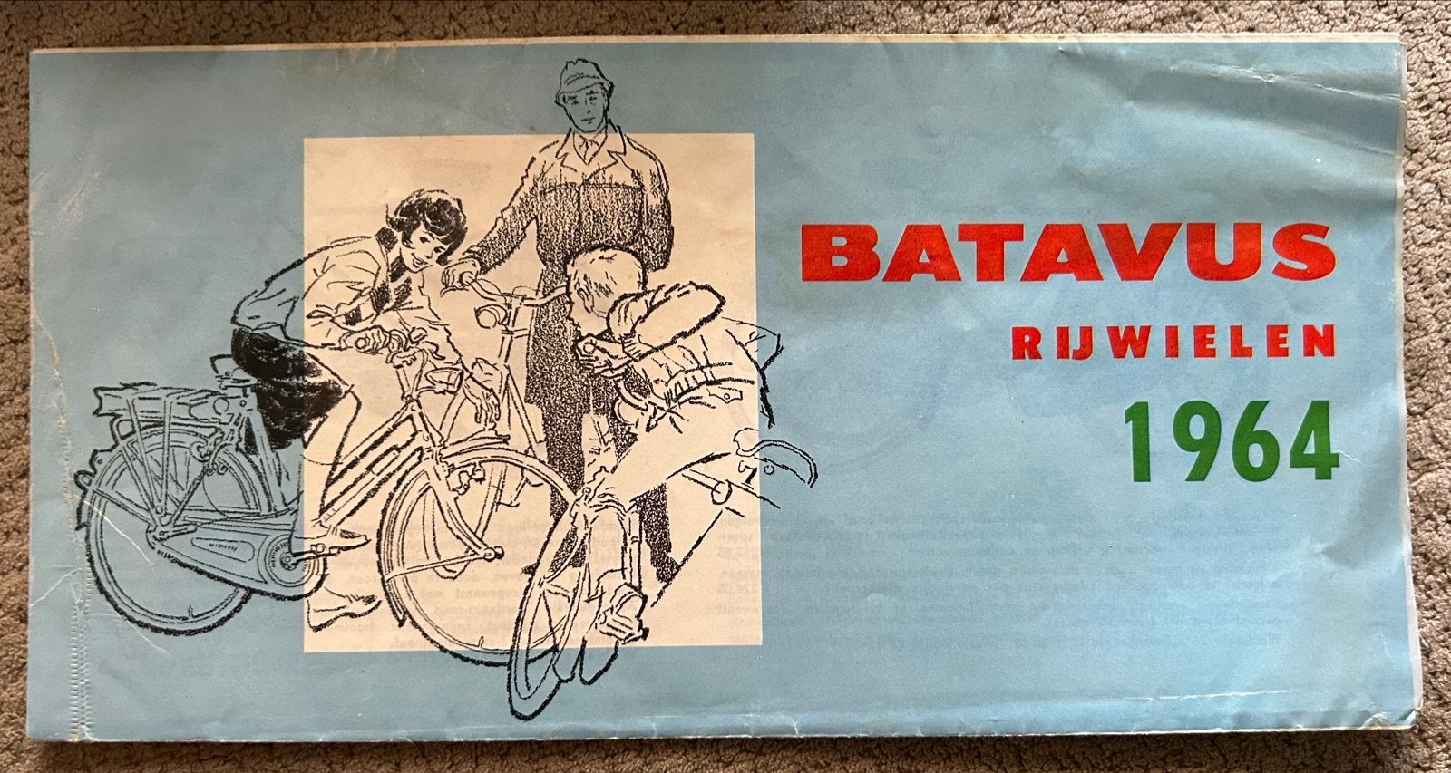 Batavus Rijwielen Vouwfolder 1964 - Vintage Fietsreclame, Ophalen of Verzenden, Gelezen, Algemeen