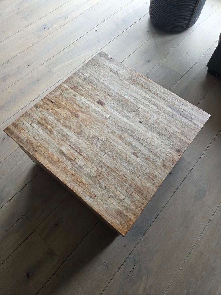 Teak Meubelset: Tafel, Salonblok en TV-meubel, Gebruikt, 75 cm of meer, 60 cm of meer, Rechthoekig
