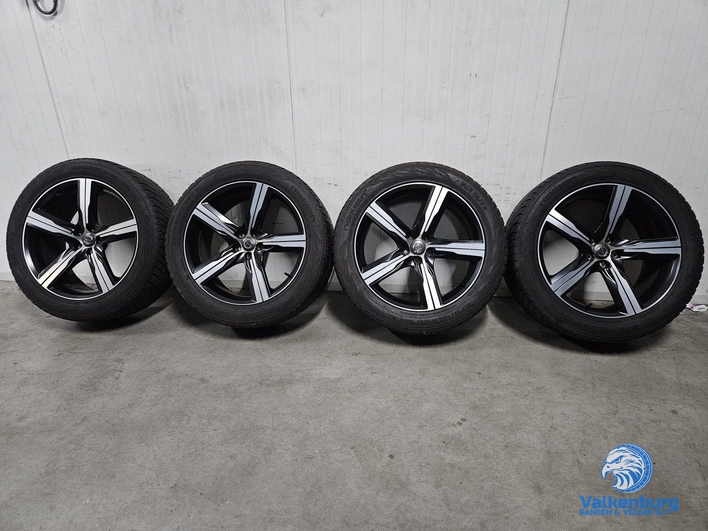 6-7mm! Originele Volvo XC90 5-Spoke Matt Black Diamond Cut R, Gebruikt, -, 275 mm, -