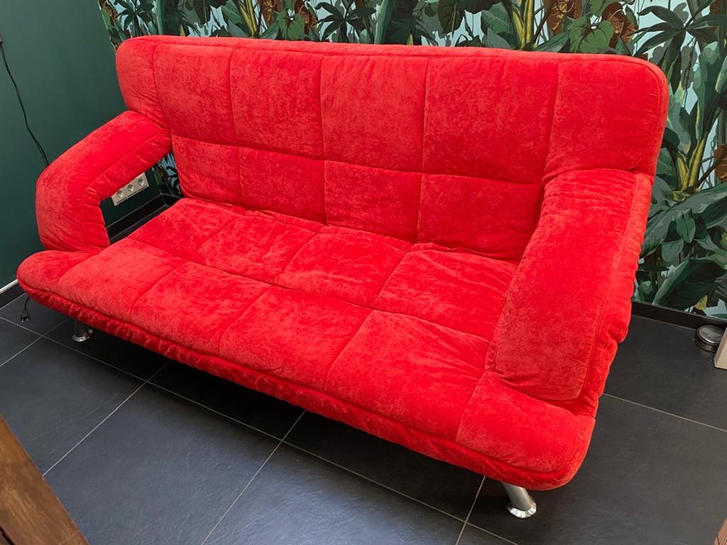 Rode Slaapbank - 190 x 130 cm, Ophalen, Gebruikt, 190 cm of minder, Rood