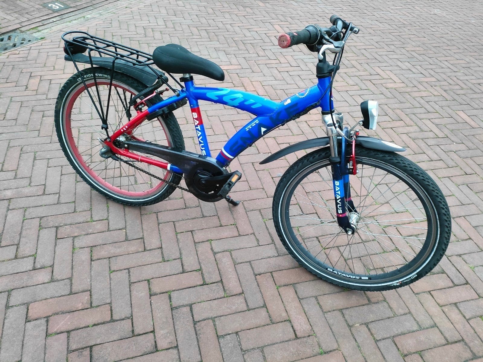 Batavus snake fiets 24 inch met 3 speed, Ophalen, Terugtraprem, 24 inch, Handrem