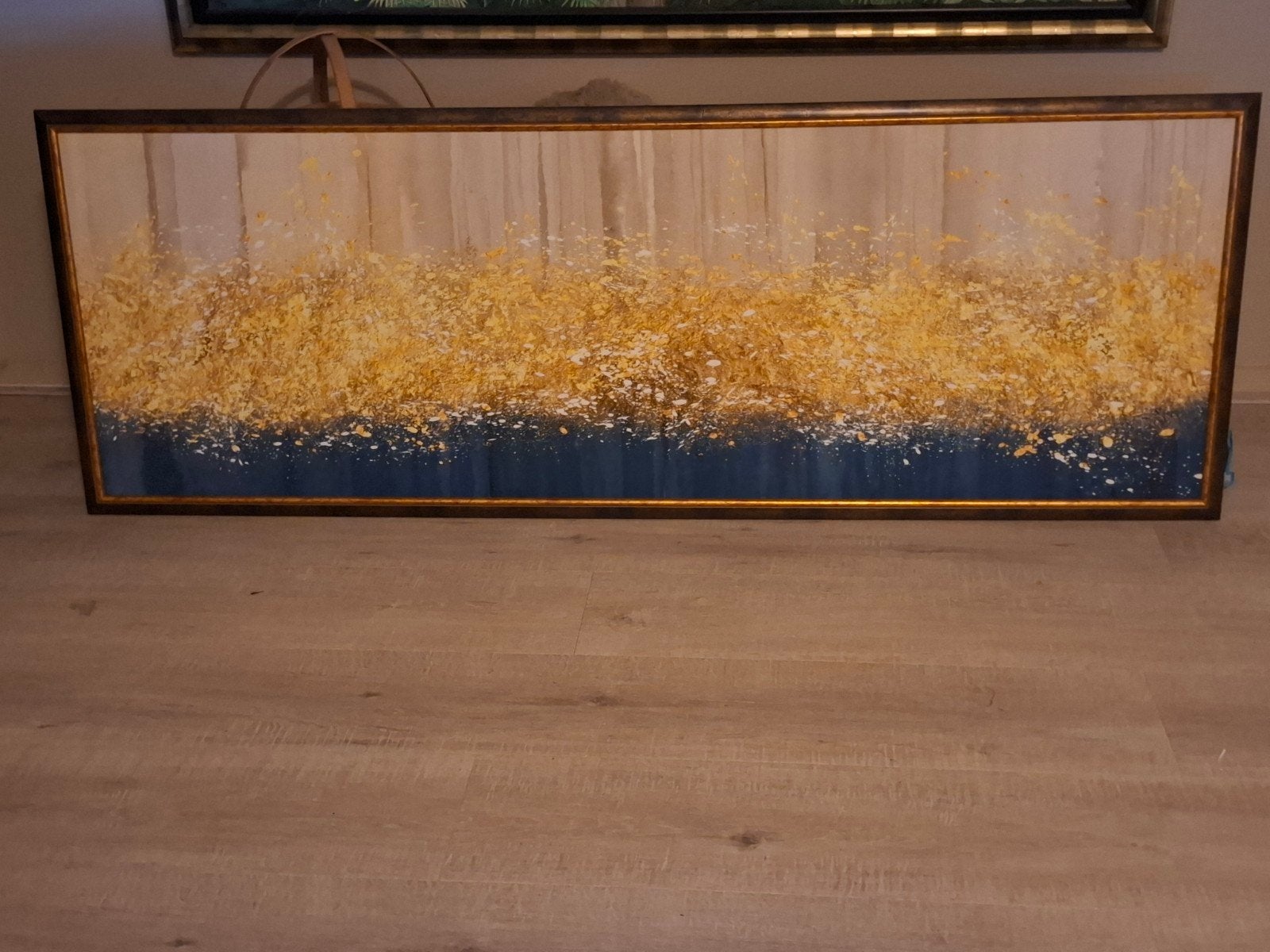 Abstract schilderij met luxe omlijsting, 150x57cm, Ophalen