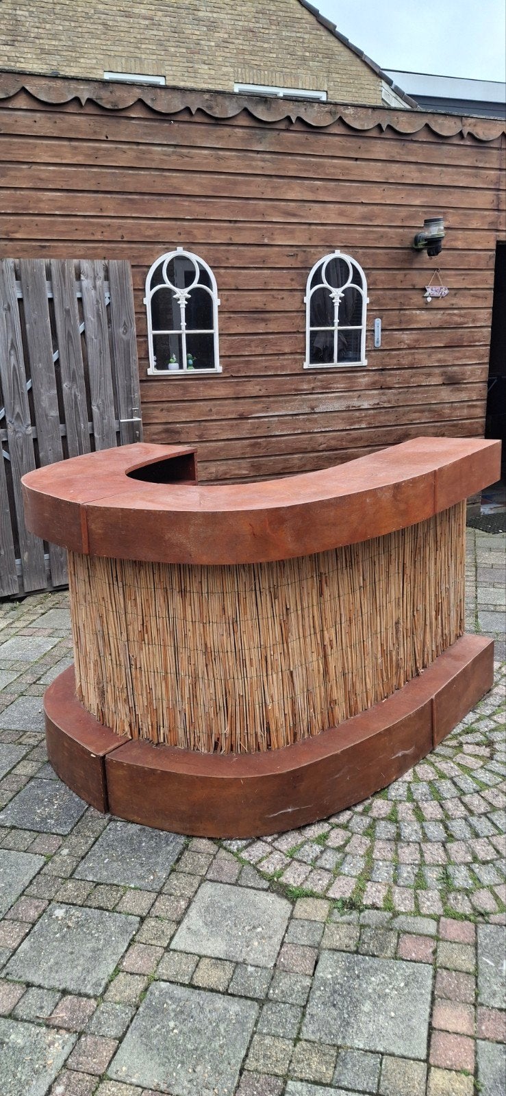 Mobiele bar van hout. In 2 delen te koppelen., Ophalen of Verzenden, Gebruikt