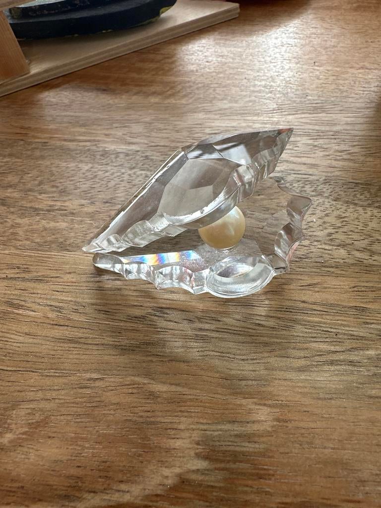Decoratieve Kristallen Schelp met Parel, Ophalen of Verzenden