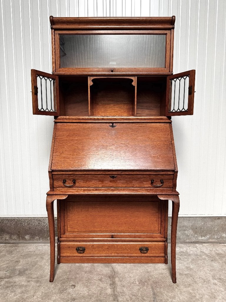 Globe Wernicke NOTARISKAST boekenkast antiek 1910 secretaire, Ophalen of Verzenden