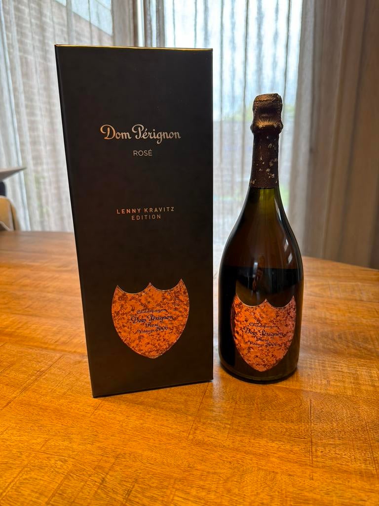 Dom Perignon lenny kravitz rose 2006, Verzamelen, Ophalen of Verzenden, Zo goed als nieuw, Frankrijk, Champagne