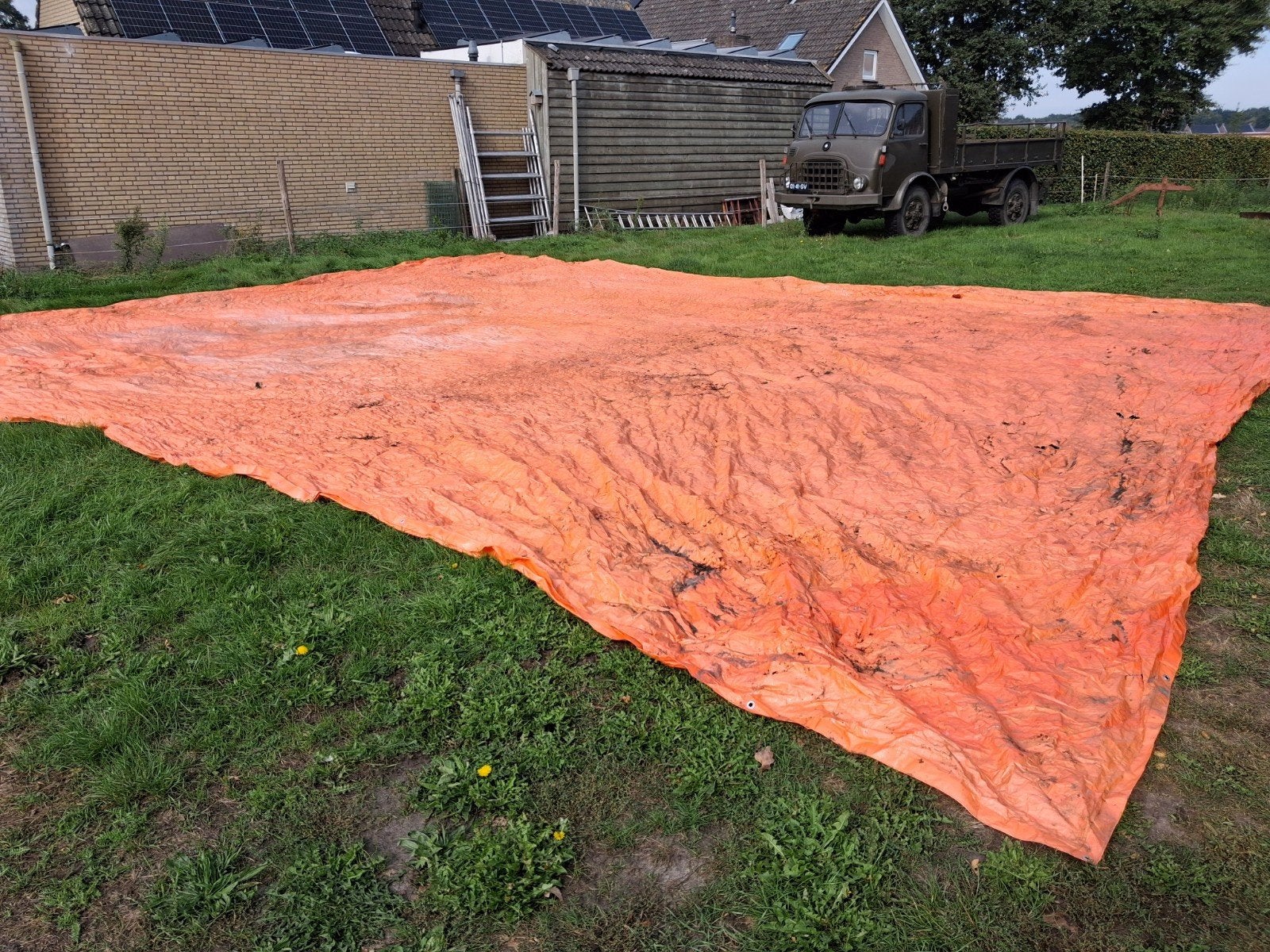 Dekzeil 10x10 meter, Ophalen, Gebruikt, 15 m² of meer, Zeil