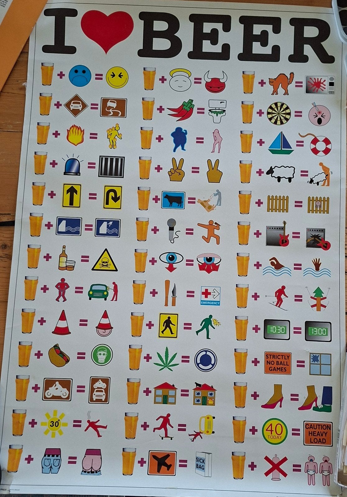 Poster : I LOVE BEER ( bier), Verzamelen, Ophalen of Verzenden, Zo goed als nieuw, A1 t/m A3, Film en Tv