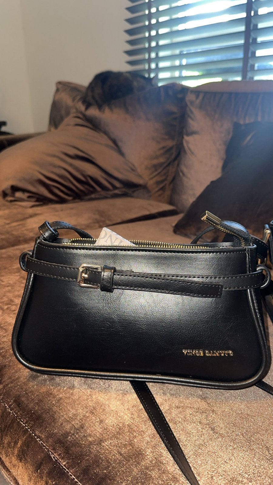 Stijlvolle Zwarte Handtas - Vince Camuto, Ophalen of Verzenden, Zo goed als nieuw, Zwart, Handtas
