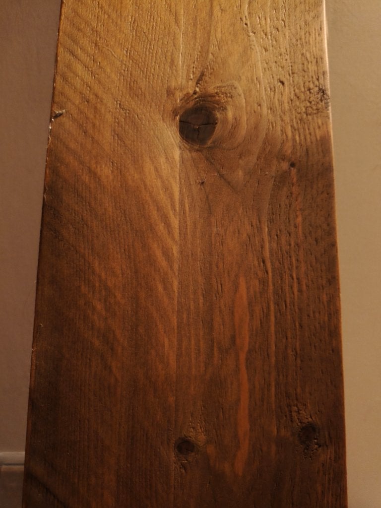 bedframe steigerhout gebeitst, Ophalen, 90 cm, Eenpersoons, Bruin