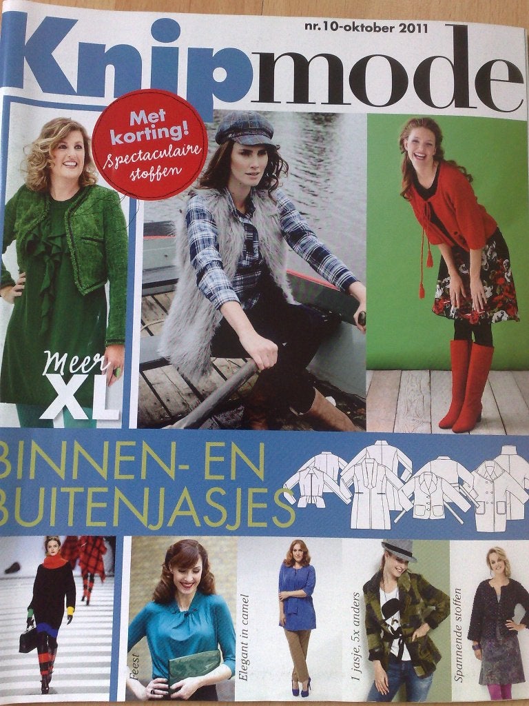 Knipmode oktober nr 10 / 2011, Hobby en Vrije tijd, Kledingpatronen, Verzenden, Zo goed als nieuw, Vrouw, Knipmode
