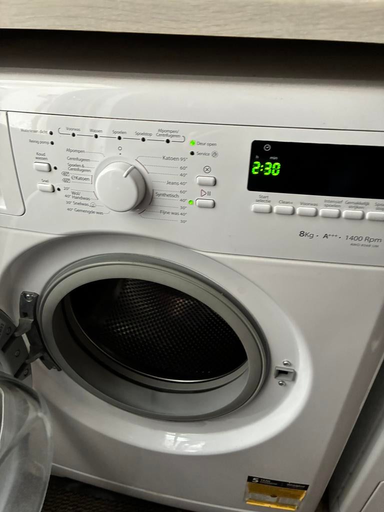 Whirlpool wasmachine, Ophalen, Zo goed als nieuw, Voorlader, 85 tot 90 cm