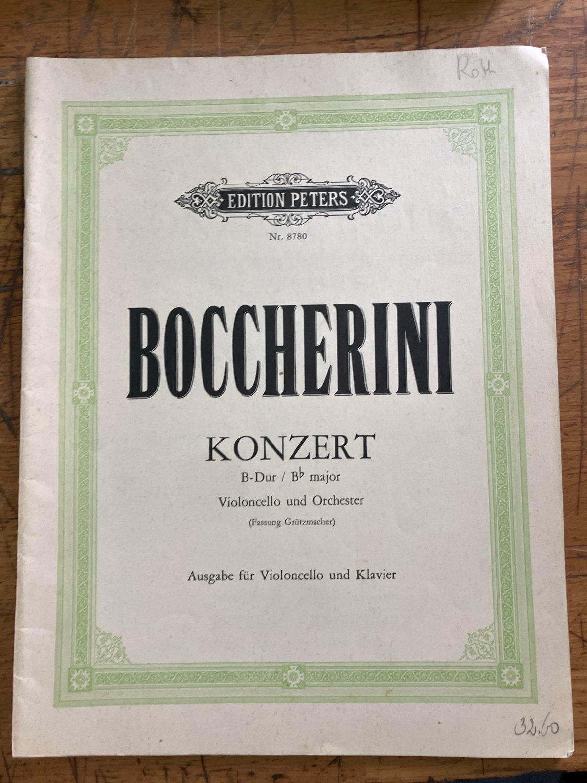 Boccherini: Celloconcert in Bes (Peters Editie), Gebruikt, Klassiek, Les of Cursus, Ophalen of Verzenden