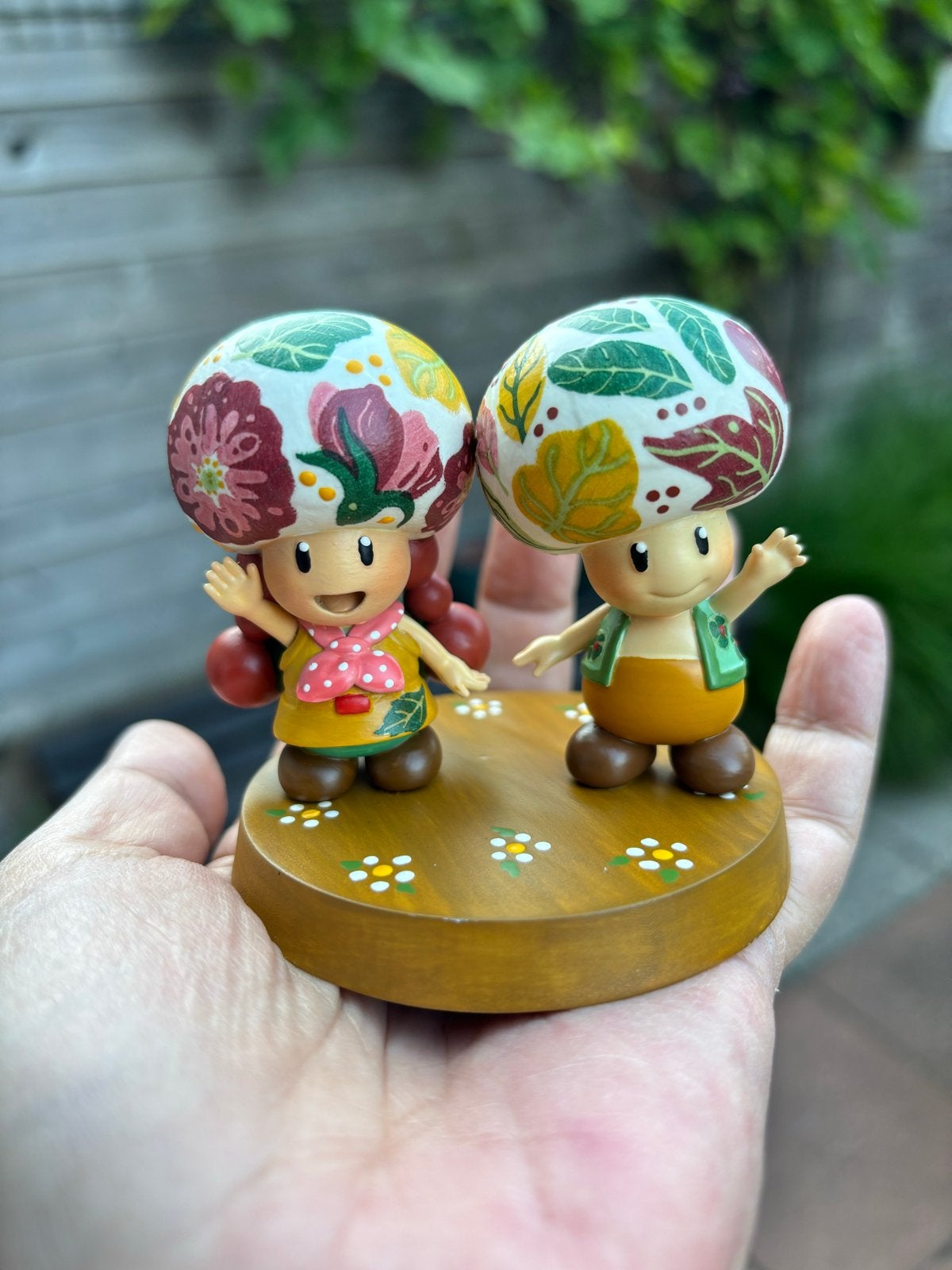Unieke handgeschilderde Toad & Toadette figuren - 7 cm, Ophalen of Verzenden, Nieuw