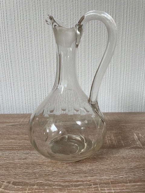Glazen Waterkan - Serveerkan met decoratie, Gebruikt, Overige typen, Ophalen of Verzenden, Glas