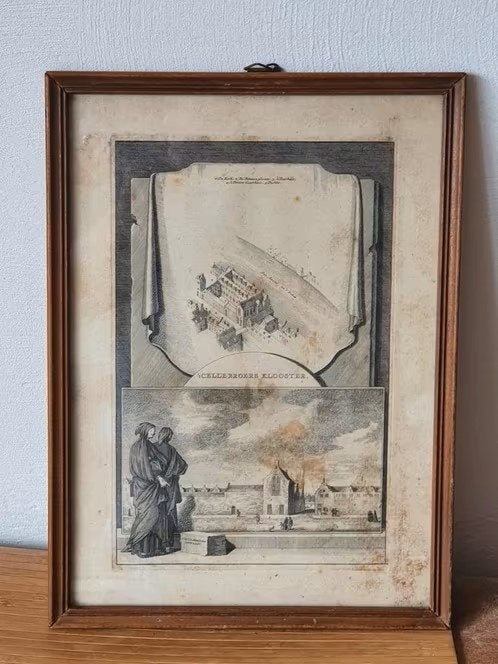 gravure Jan Goeree Cellebroers klooster Amsterdam ca 1765., Ophalen