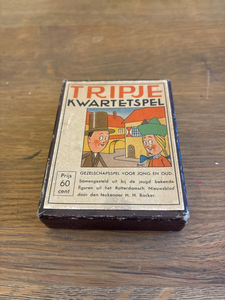 Oud Tripje Kwartetspel - H.H. Backer Rotterdamsch nieuwsblad, Antiek en Kunst, Antiek | Speelgoed, Ophalen of Verzenden