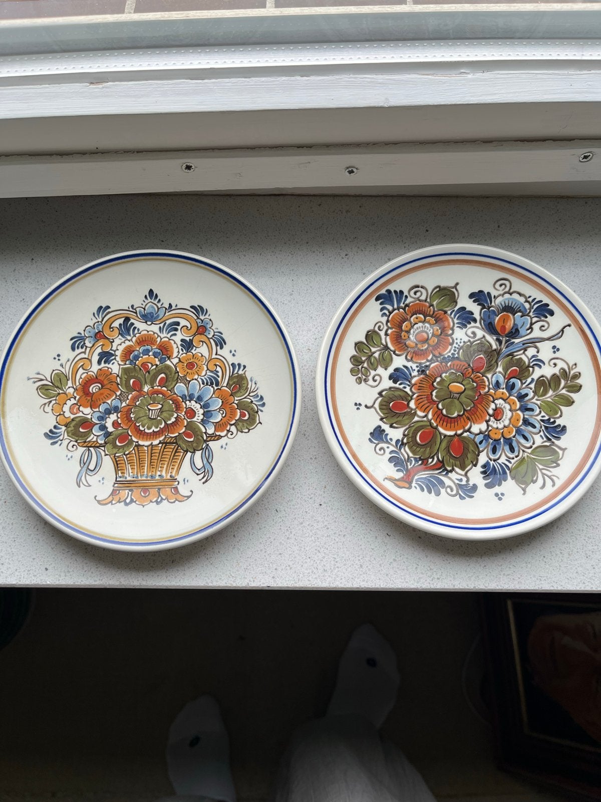 2 Flora Keramiek Delfts Hollandse Wandborden - 17 cm, Antiek en Kunst, Ophalen of Verzenden