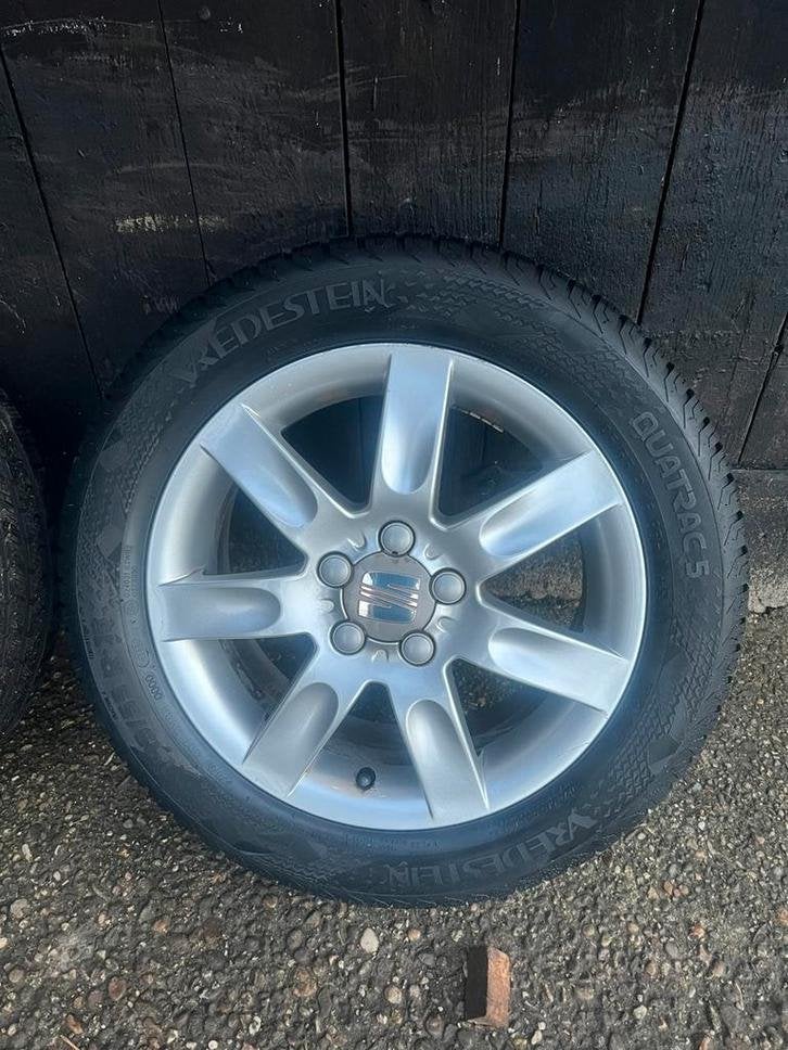 Originele Seat Ibiza Leon A1 velgen 15? 5x100 all-season set, Gebruikt, 15 inch, Banden en Velgen, Niet ingevuld