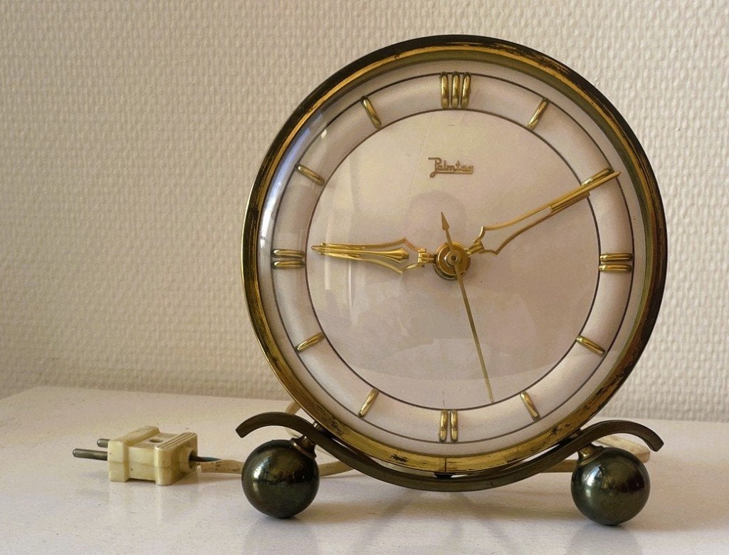 Palmtag - antieke Art-Deco tafelklok - circa 1930, Antiek en Kunst, Ophalen of Verzenden