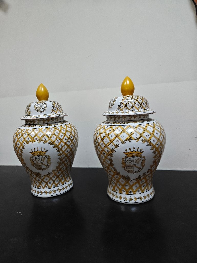 2 identieke porseleinen gemberpotten eind 20e eeuw, Antiek en Kunst, Ophalen