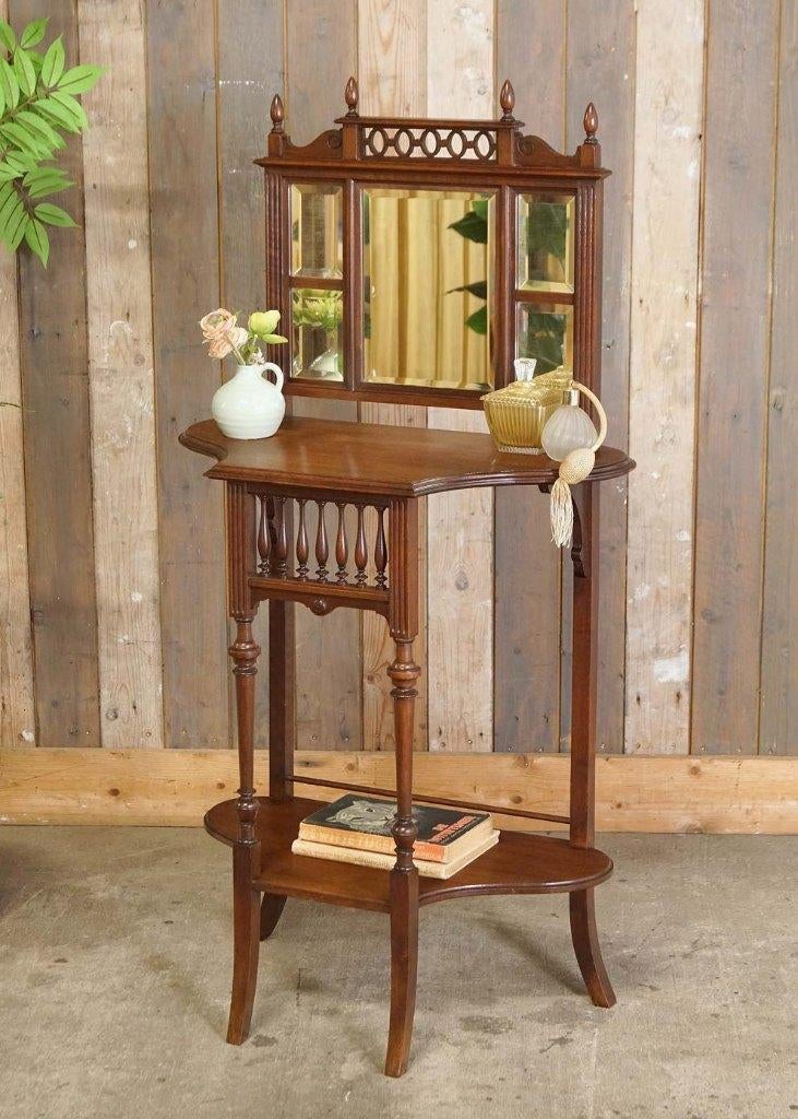 Sierlijke oude brocante Franse (kinder)kaptafel met spiegels, Ophalen, Gebruikt, --, 100 tot 150 cm
