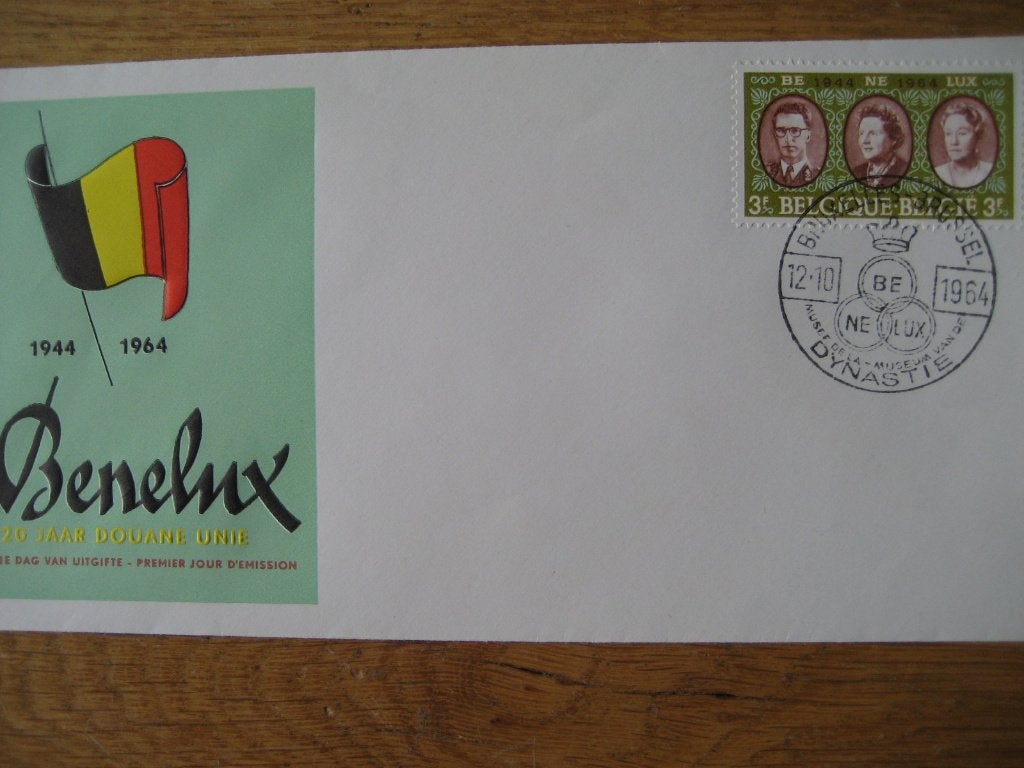1e dagstempelingen BENELUX 1964, Postzegels en Munten, Postzegels | Eerstedagenveloppen, Ophalen of Verzenden, Onbeschreven, Nederland