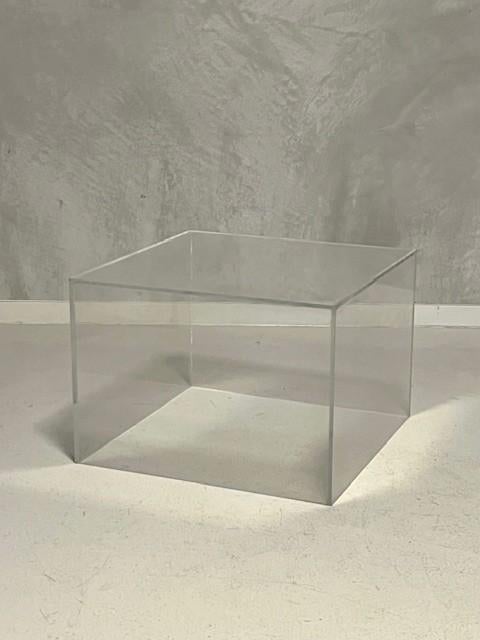 Plexiglas salontafel bijzettafel vintage retro prijs p/stuk, Ophalen, Minder dan 45 cm, Gebruikt, Vintage