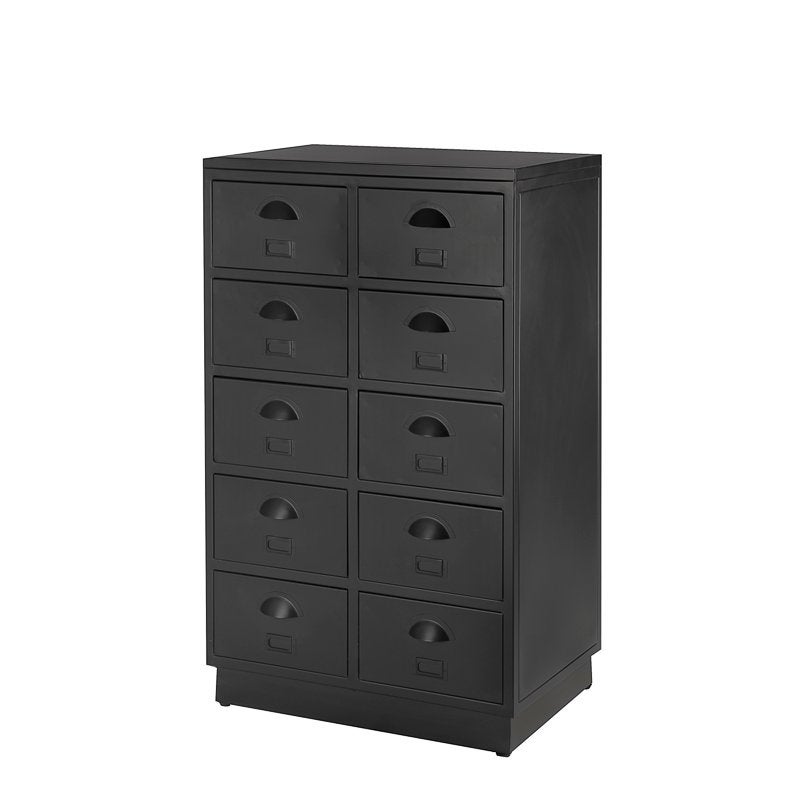 Refurbished Vintage Ladekast van IJzer Retro Metaal Zwart, Info@dehanzeherten.nl, De Hanze Herten BV, 5 laden of meer, Nieuw