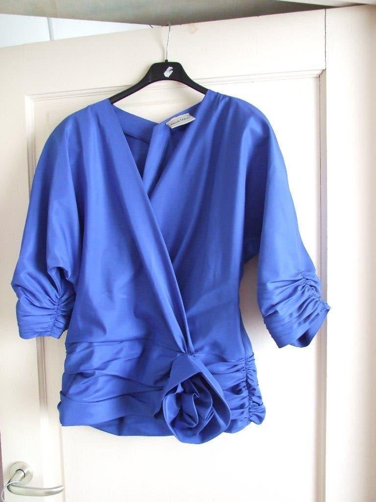 Frank Usher kobaltblauwe feestelijke blouse, Blauw, Ophalen of Verzenden, Zo goed als nieuw, Frank Usher