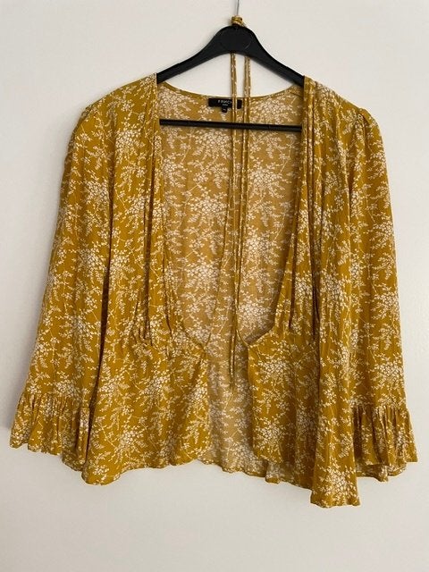 FRNCH Paris overslag bloes, okergeel, maat M/L, Kleding | Dames, Blouses en Tunieken, Maat 38/40 (M), FRNCH Paris, Geel, Ophalen of Verzenden