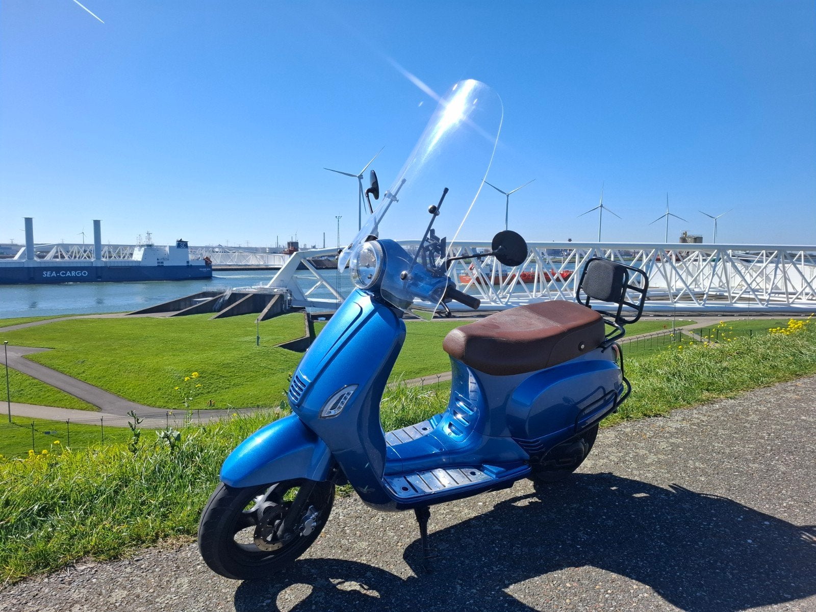 Unieke Retro Scooter - Metallic Blauw - 12 inch wielen, Fietsen en Brommers, Ophalen, Gebruikt, Overige merken