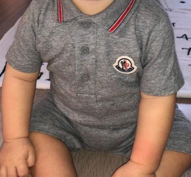 Moncler baby pakje maat 68 grijs merk kleding pakjes jongen, Moncler, Verzenden, Zo goed als nieuw, Pakje