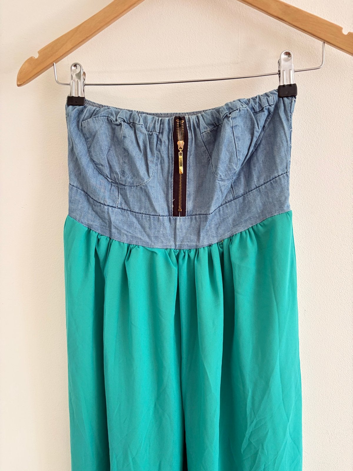 Vintage Strapless Jurk maat - XS, Kleding | Dames, Meerkleurig, Ophalen of Verzenden, Maat 34 (XS) of kleiner, Gedragen
