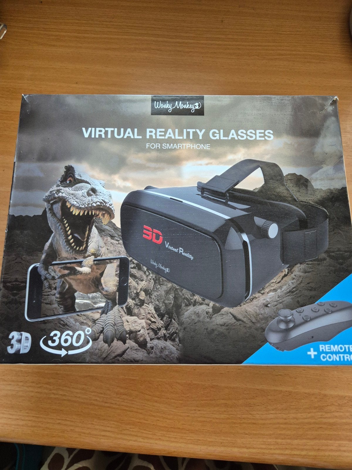 Wonky Monkey VR-bril met afstandsbediening voor smartphone, Spelcomputers en Games, Virtual Reality, Zo goed als nieuw, Telefoon