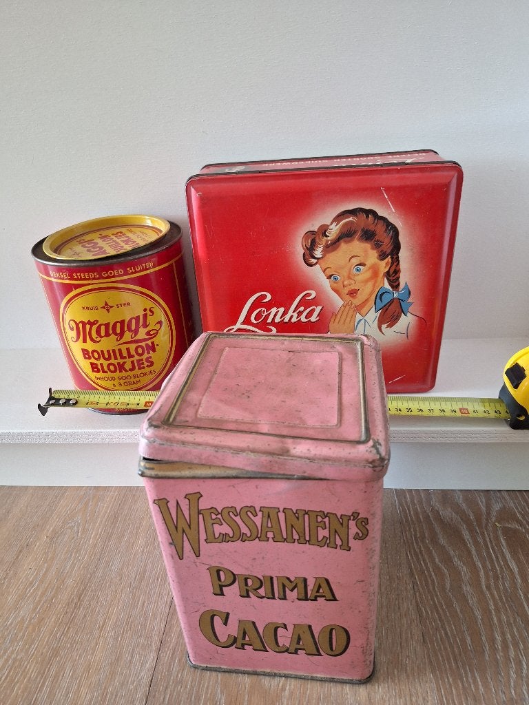 Vintage blikken: Lonka, Maggi en Wessanen, Ophalen of Verzenden, Gebruikt, Overige, Overige merken