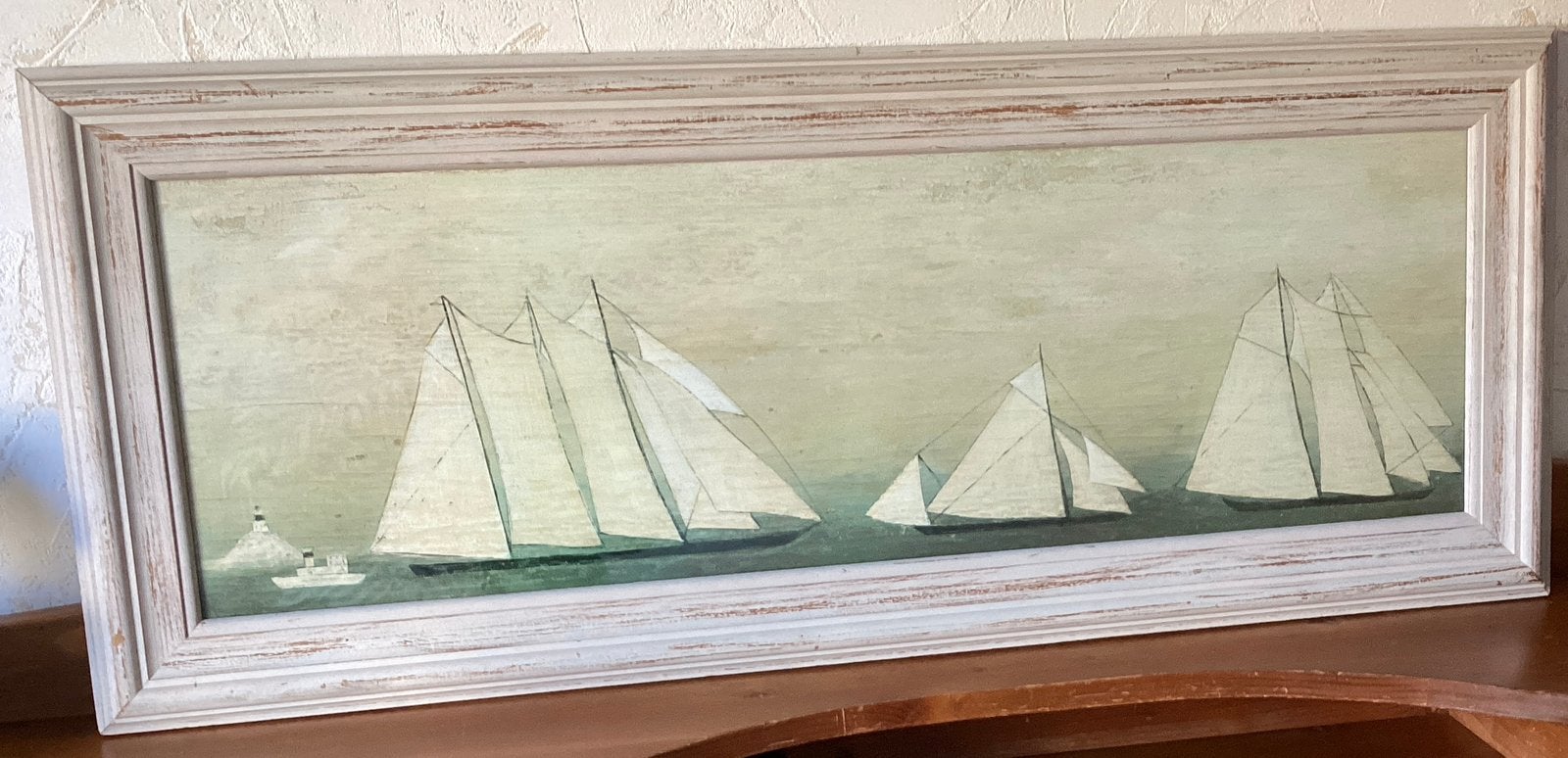 Schilderij zeilschepen 105 cm x 45 cm Moet worden opgehaald, Ophalen