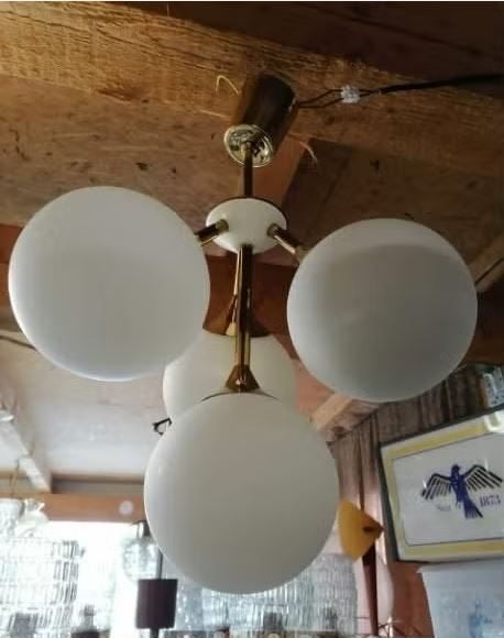 vintage sputnik hanglamp Kaiser mid-century, Ophalen, Mid century, E14 (klein), Zo goed als nieuw