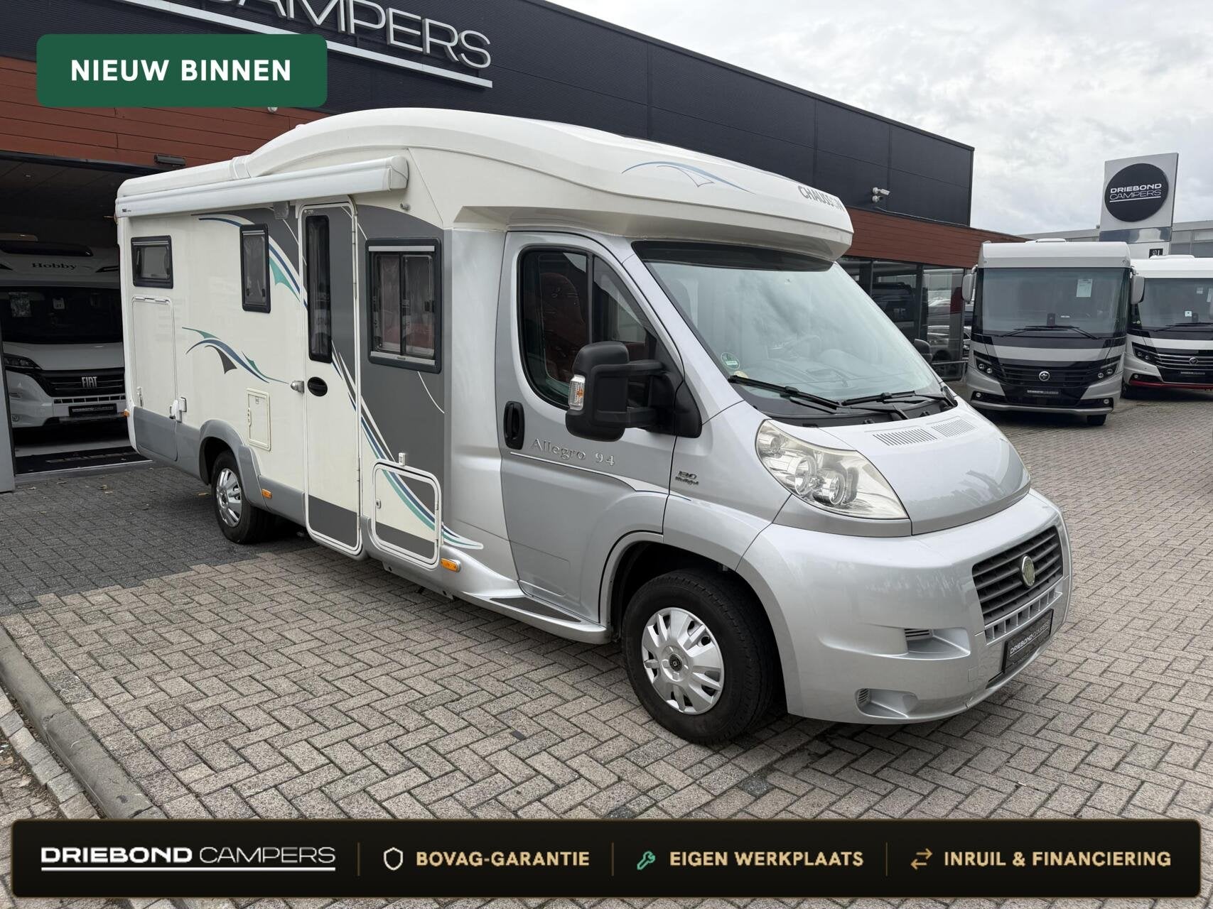 Chausson Chausson Allegro 94 Dwarsbed Zonnepaneel Luifel Fie, Airconditioning, 7 tot 8 meter, Elektrische ramen, Half-integraal
