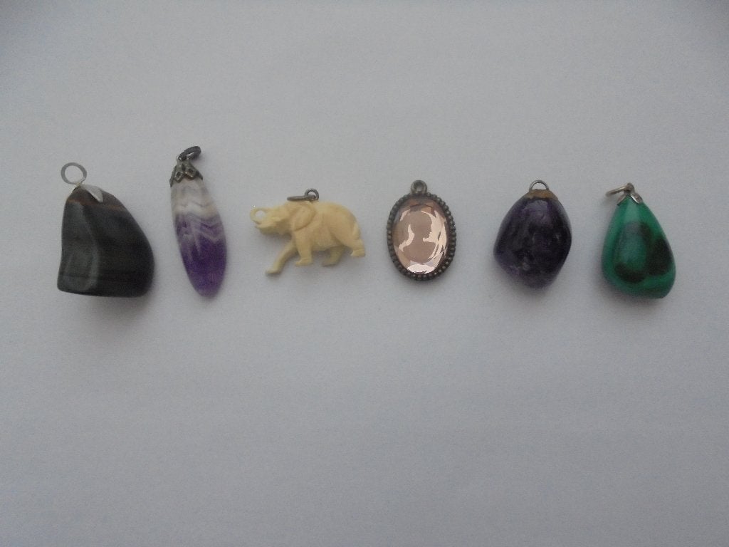 Kettinghangers 6 stuks, Overige kleuren, Ophalen of Verzenden, Zo goed als nieuw, Steen of Mineraal