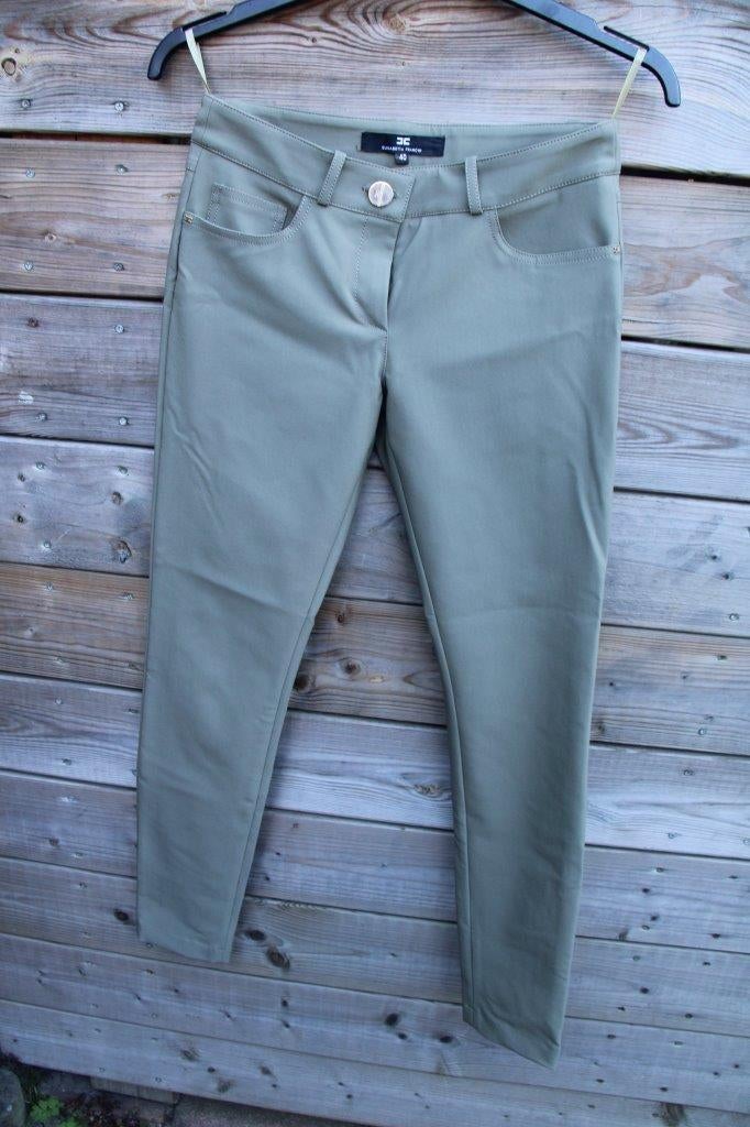 Broek kaki Elisabetti Franchi mt 40 Vaste prijs, Maat 38/40 (M), Zo goed als nieuw, Lang, Groen