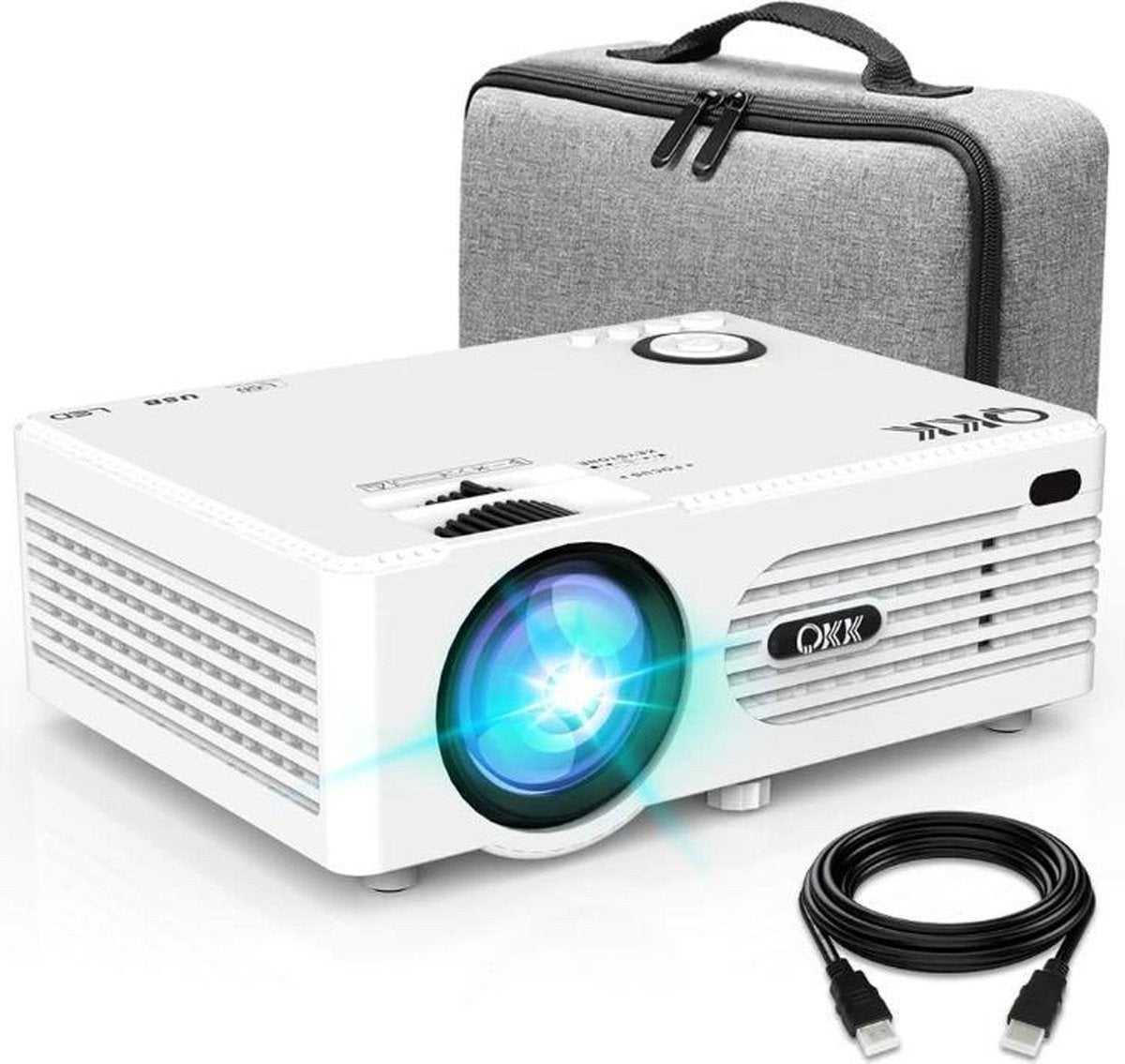 OKK Mini Beamer LED Projector met 60" scherm!, Audio, Tv en Foto, Beamers, Ophalen, OKK, LED, Zo goed als nieuw