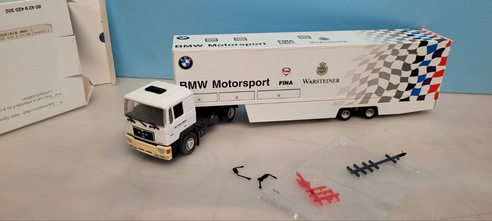 Louis Surber_Eligor MAN Renntransporter BMW Team Schnitzer, Ophalen of Verzenden, Zo goed als nieuw, Bus of Vrachtwagen, Overige merken