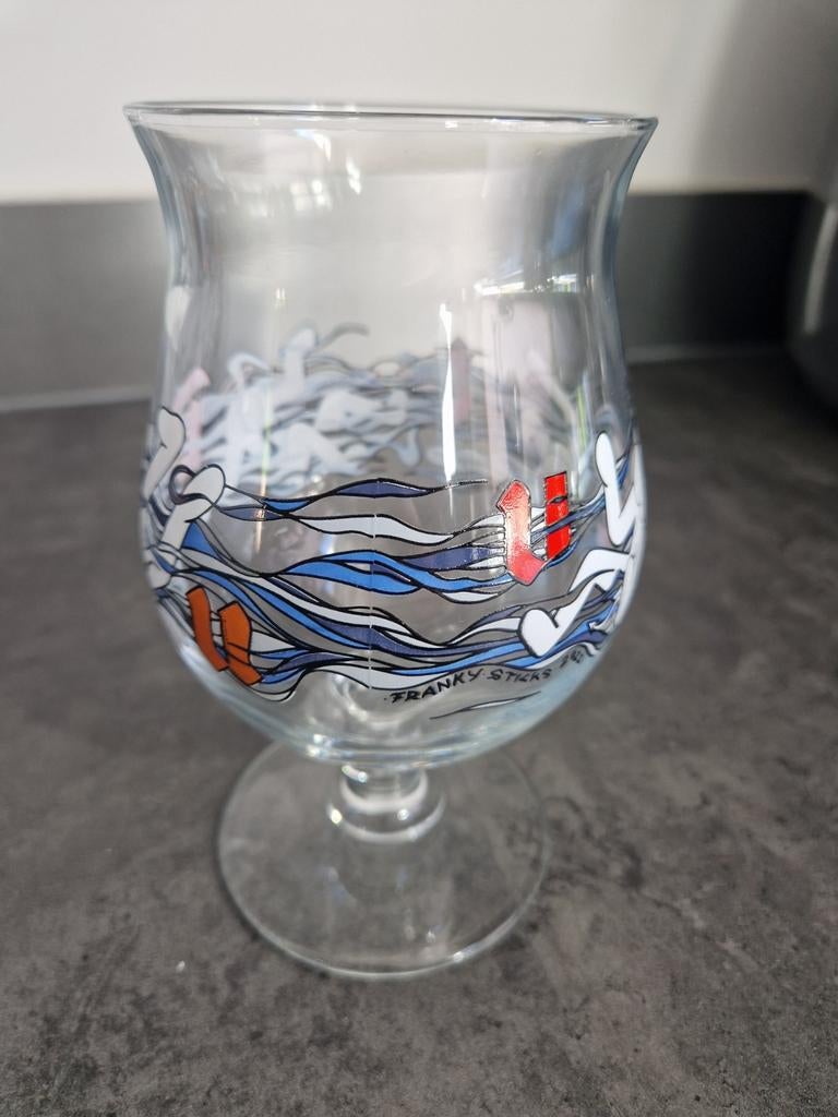 Duvel bierglas Franky Sticks 2023 - Speciaal bier, Verzamelen, Glas en Borrelglaasjes, Zo goed als nieuw, Bierglas, Ophalen of Verzenden