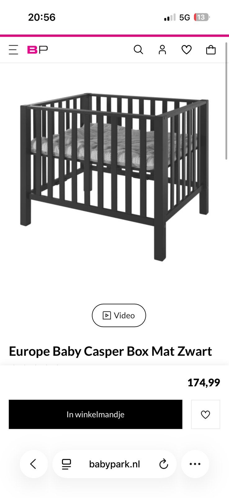 Europe Baby Casper Box - Schroeven ontbreken, Ophalen, Zo goed als nieuw, Rond