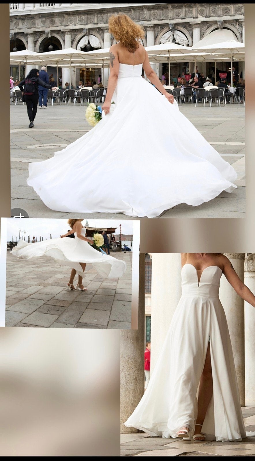Elegante trouwjurk met split en hartvormige halslijn, Trouwjurk, Wit, Ophalen of Verzenden, Onbekend
