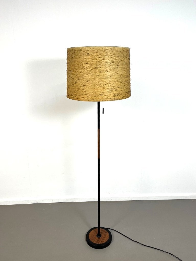 Vintage design vloerlamp met kap van glasvezel, jaren 60., Ophalen, Gebruikt, 150 tot 200 cm