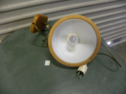 Wandlamp van licht gekleurd eikenhout met witte kunststof ka, Ophalen of Verzenden, 'T Olde Gre-j, Info@toldegrej.nl, Endepoelstraat 20f Didam