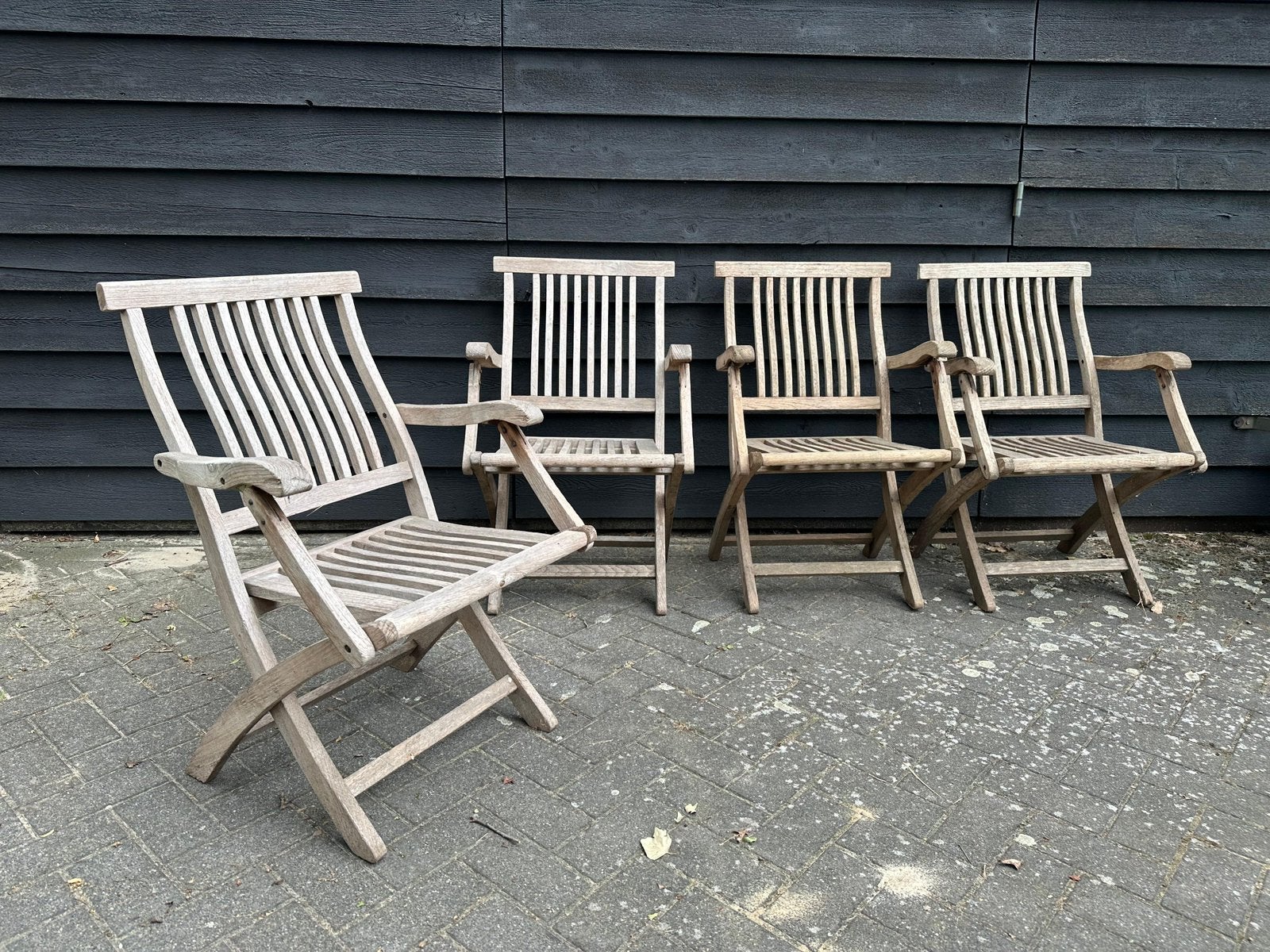 Plantation teak stoelen hout 4 stuks, Ophalen, Gebruikt, Teakhout