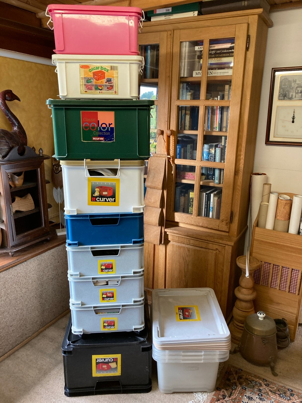 Curver opbergboxen - Diverse kleuren en maten, Kunststof, Gebruikt, 50 tot 100 cm, Ophalen of Verzenden